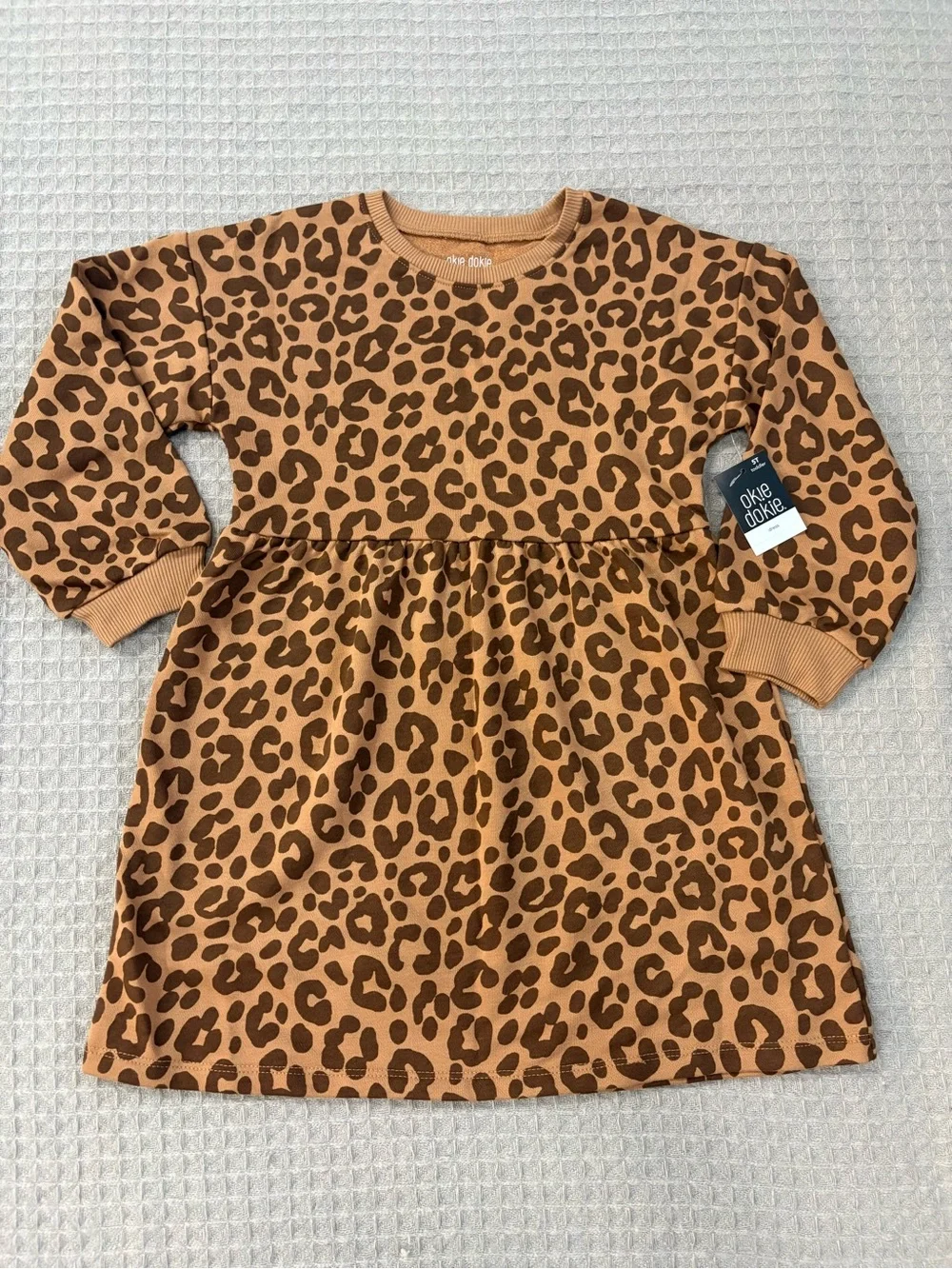 okie dokie Leopard Print Dress - Tan & Brown